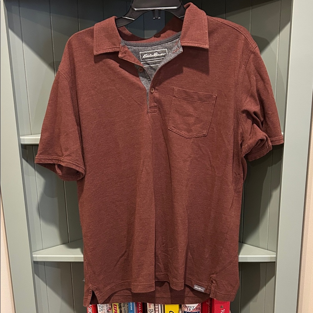Eddie Bauer Large Men's Maroon Polo Shirt